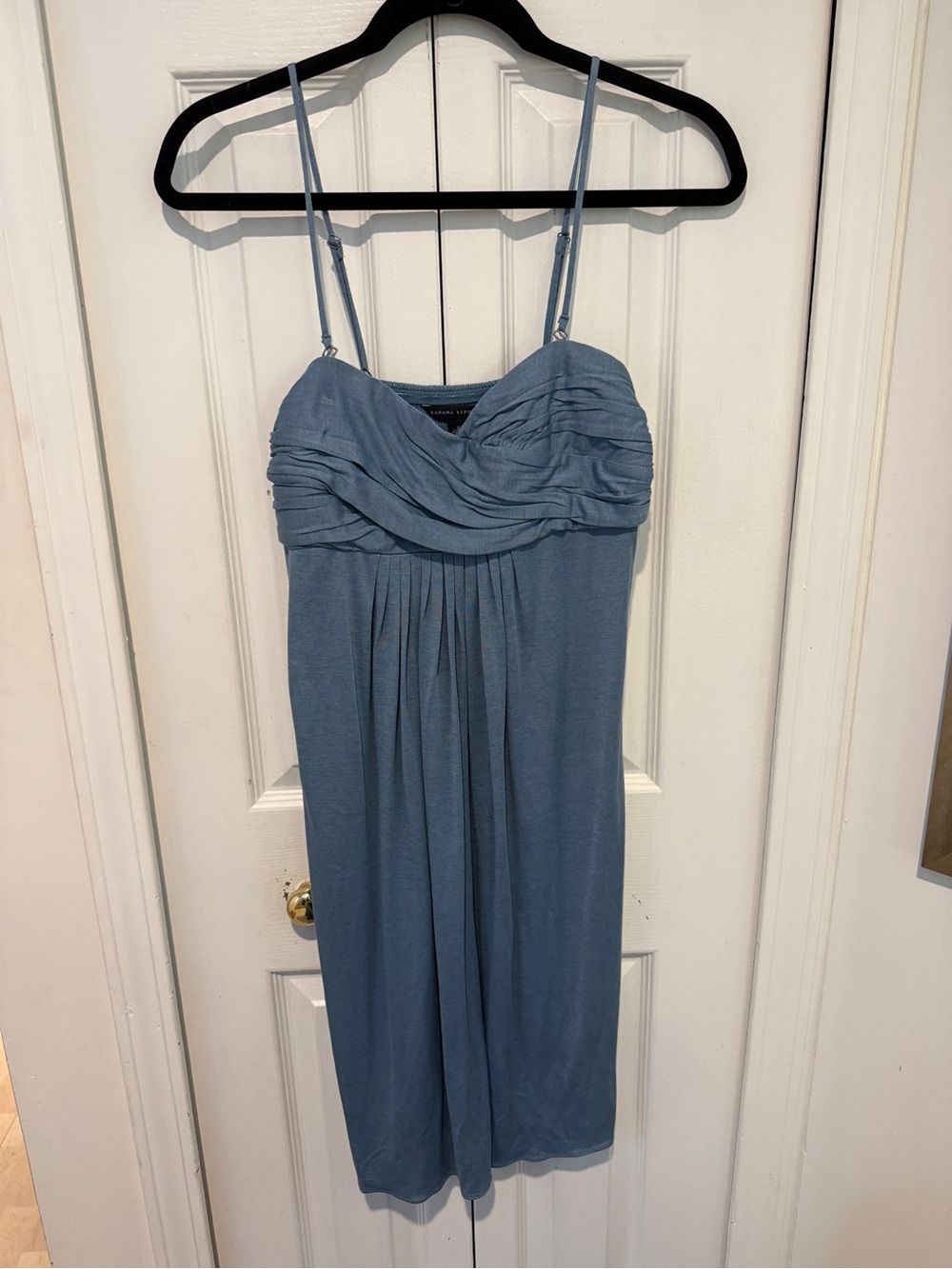 Banana Republic Strapless Ruched Bust Dusty Blue Midi Dress